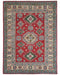 6x8 Red Kuba Afghan Hand Knotted Wool Area Rug